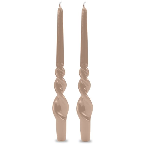 Set 2 candele voluta laccate h 30 cm - Mocha Mousse