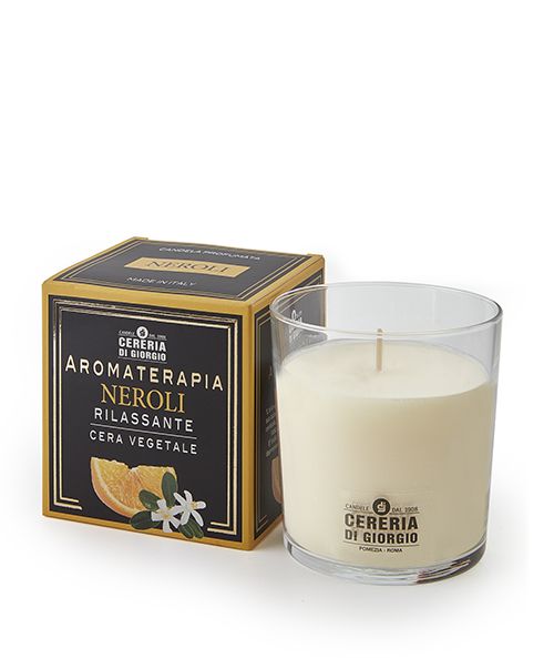 Candela Vegana Vegetale profumata in bicchiere Aromaterapia - Neroli - 44 ORE 