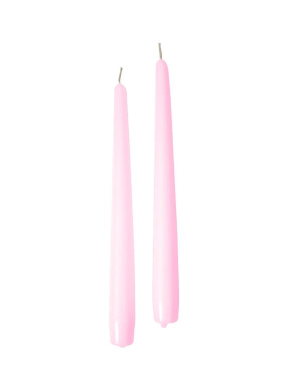 Candele coniche Ø 2,2 cm h. 25 cm 2 pezzi - Rosa Polvere