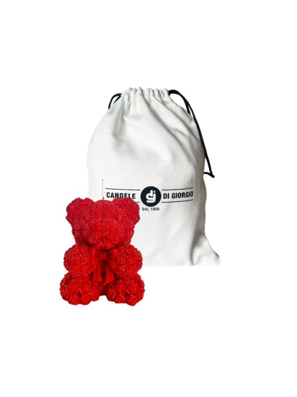 Candela Orsetto -Rosso- H10 cm x 8cm 