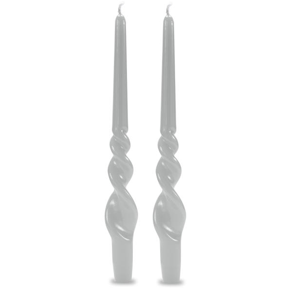 Set 2 candele voluta laccate h 40 cm - Bianco