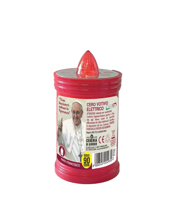 Cero Votivo Elettrico - Durata 90 Giorni - Batterie Incluse - Etichette Assortite