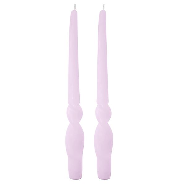 Set da 4 candele artigianali con spirale Voluta - Altezza 30 cm - Rosa Polvere