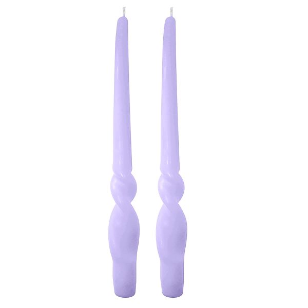 Set da 4 candele artigianali con spirale Voluta - Altezza 30 cm - Viola Polvere