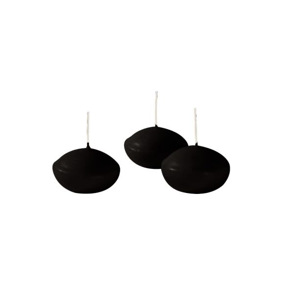Candele galleggianti Ø 4,5 cm h. 2,7 cm 20 pezzi - Nero