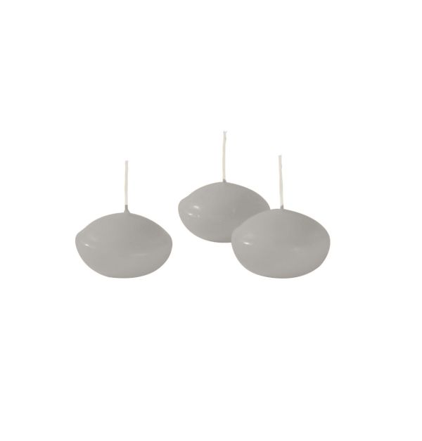 Candele galleggianti Ø 4,5 cm h. 2,7 cm 20 pezzi - Grigio Perla