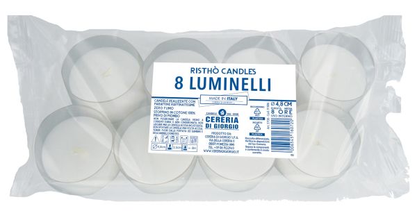 Tealight trasparenti - 8 pezzi