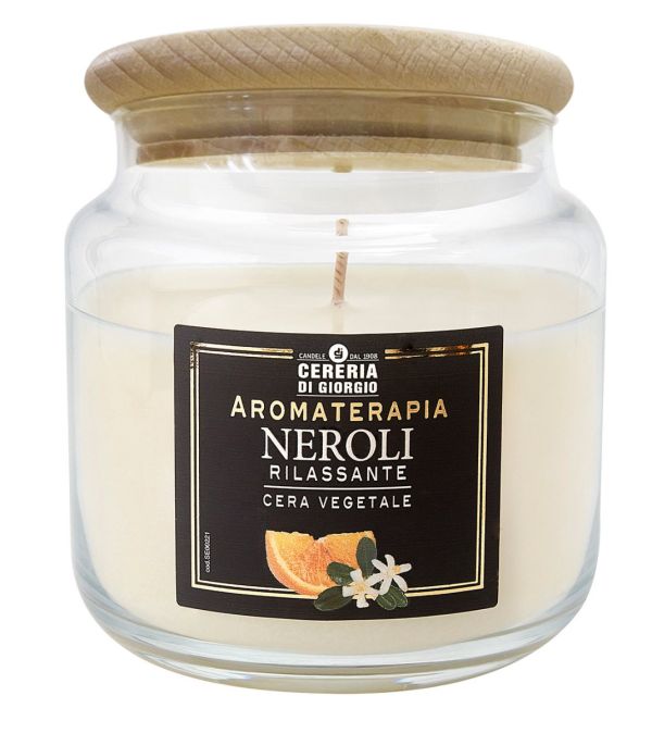 Candela Vegetale Vegana profumata in giara Aromaterapia - Neroli - 80 ORE