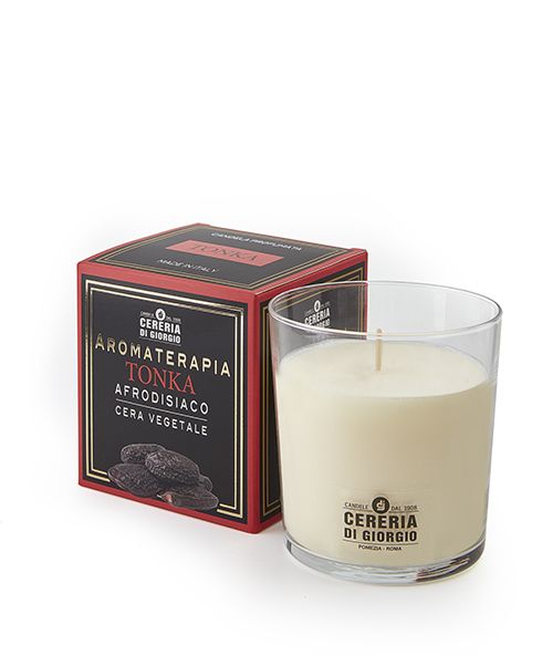 Candela Vegetale Vegana profumata in bicchiere Aromaterapia - Tonka - 44 ORE