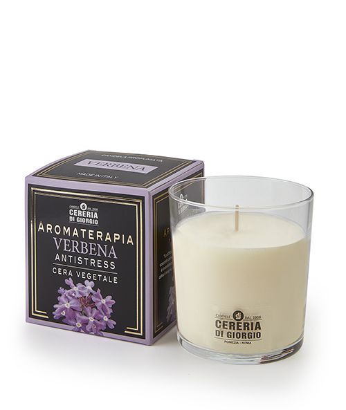 Candela Vegetale Vegana profumata in bicchiere Aromaterapia - Verbena - 44 ORE