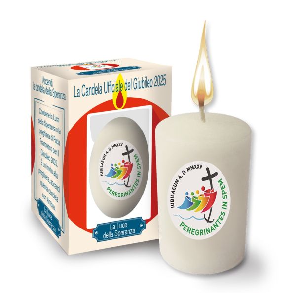 Candela del Giubileo 2025 - Ø 4 cm h. 7 cm