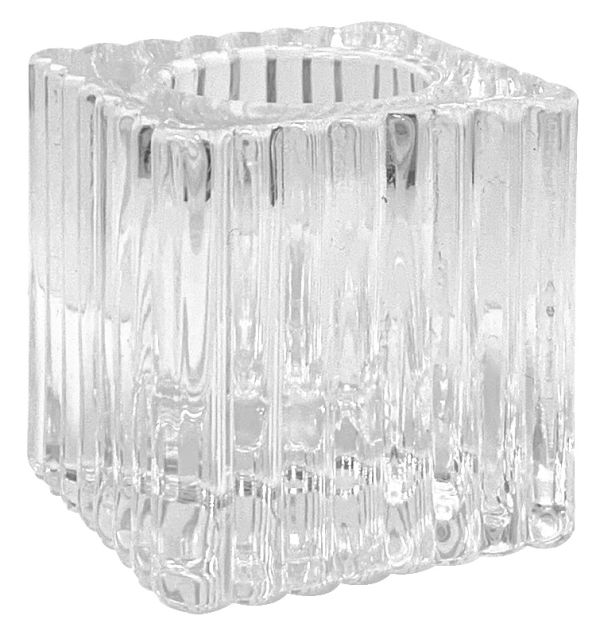 Porta candele in vetro 4 x 4 x 4 cm