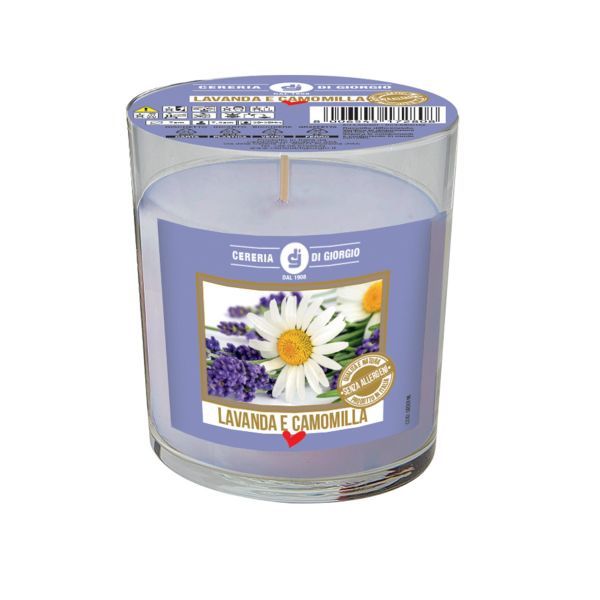 Candela profumata in bicchiere alla lavanda - Senza allergeni