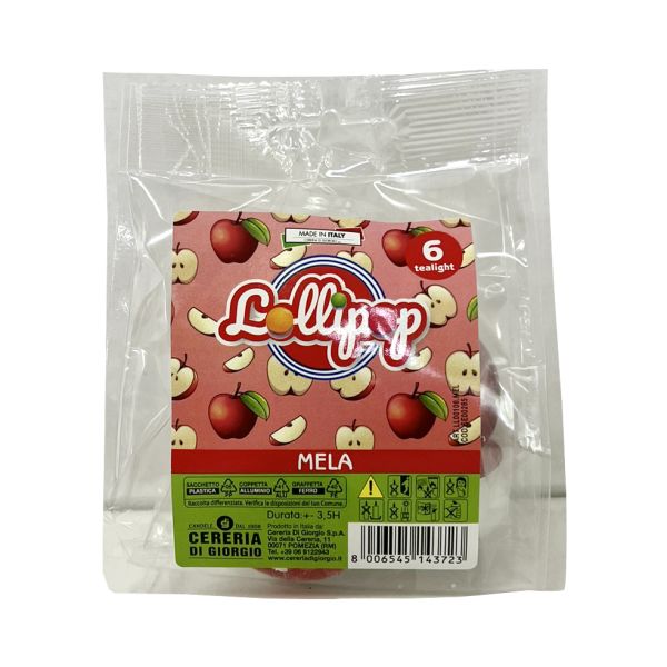 6 Tealight profumati Mela - Lollipop