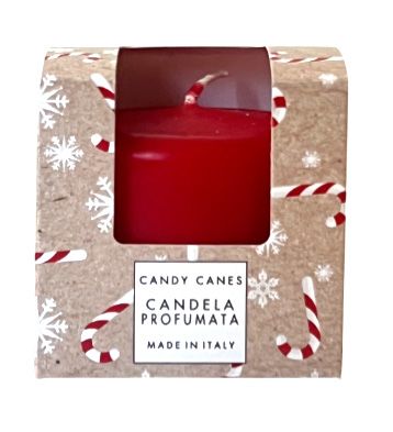 Candela Profumata Pocket Season diametro 6 cm altezza 5,5 cm - Natale - Candy Canes