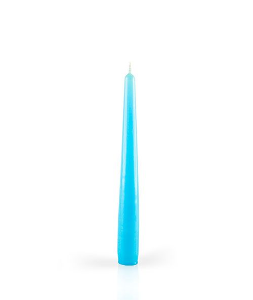 Candele laccate coniche Ø 2,2 cm h. 21 cm 3 pezzi - Celeste