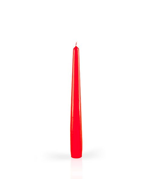 Candele laccate coniche Ø 2,2 cm h. 21 cm 3 pezzi - Rosso