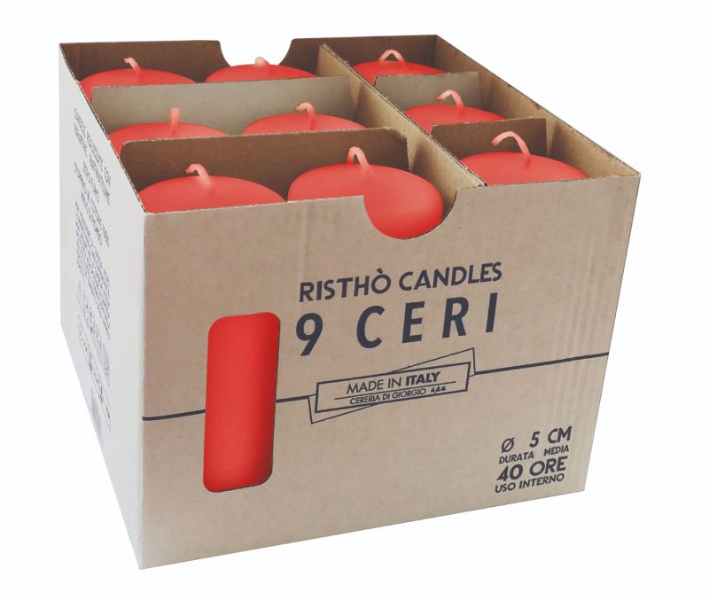 Ceri Ø 5 cm h. 12 cm 9 pezzi - Rosso