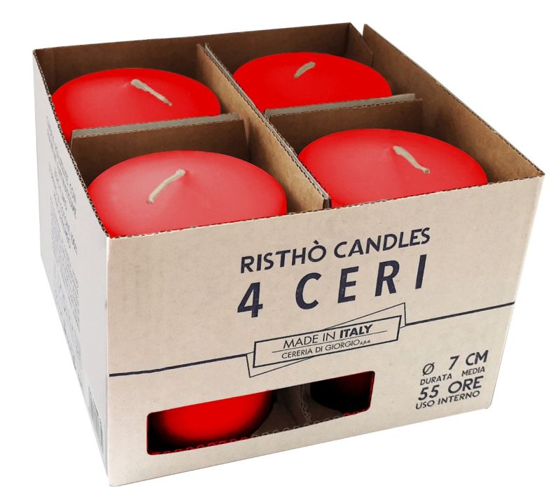 Ceri Ø 7 cm h. 10 cm 4 pezzi - Rosso