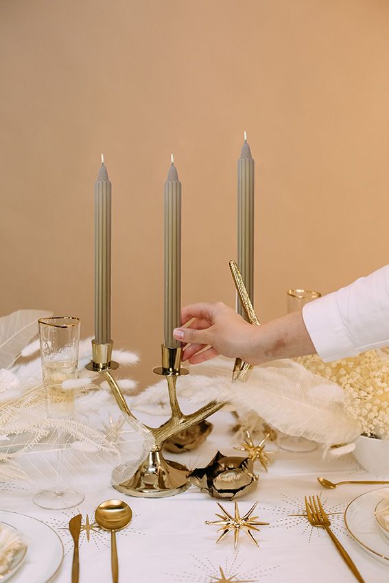 Candele Doriche Ø 2,2 cm h. 25 cm 2 pezzi - Mocha Mousse