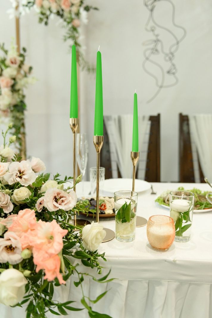 Candele coniche Ø 2,2 cm h. 25 cm 2 pezzi - Pistacchio