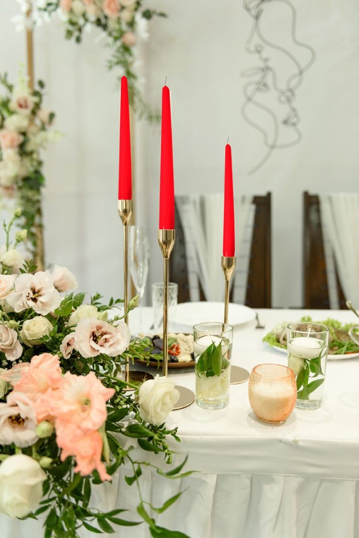 Candele coniche Ø 2,2 cm h. 30 cm 12 pezzi - Rosso