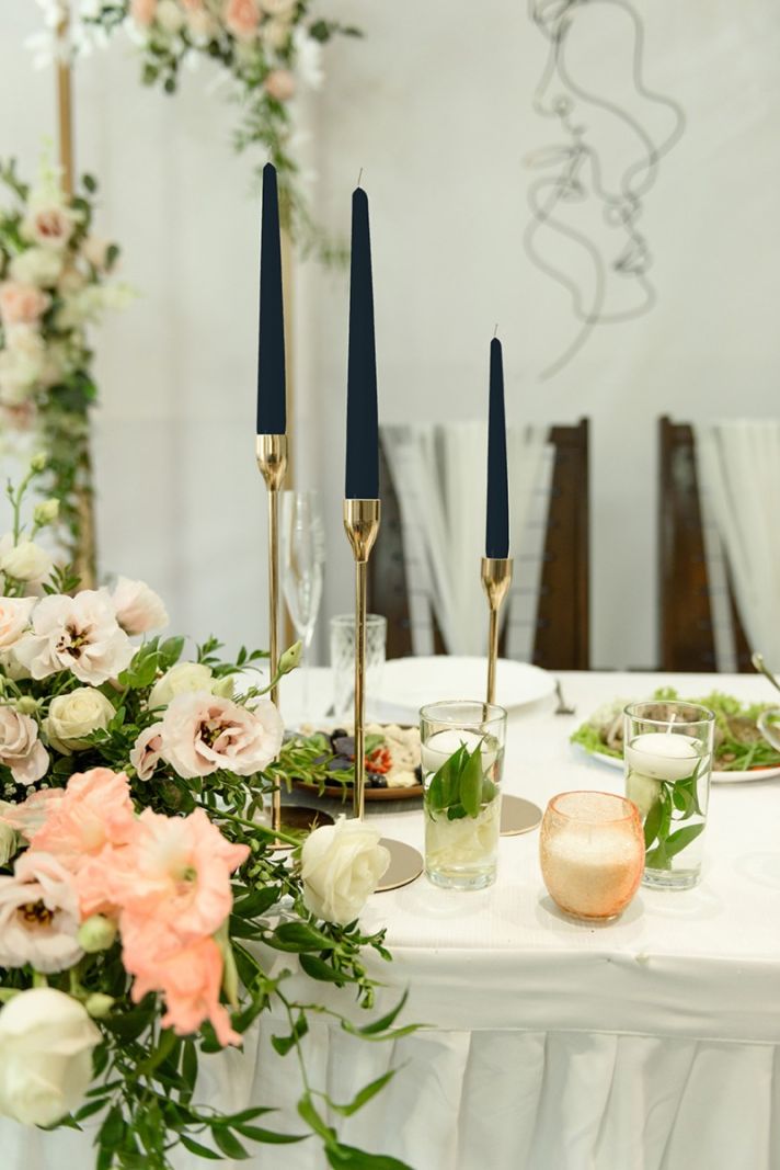 Candele coniche Ø 2,2 cm h. 25 cm 10 pezzi - Blu Notte