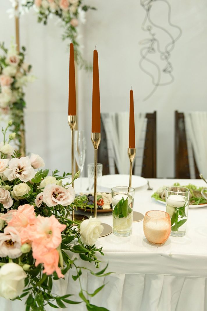 Candele coniche Ø 2,2 cm h. 25 cm 10 pezzi - Terracotta