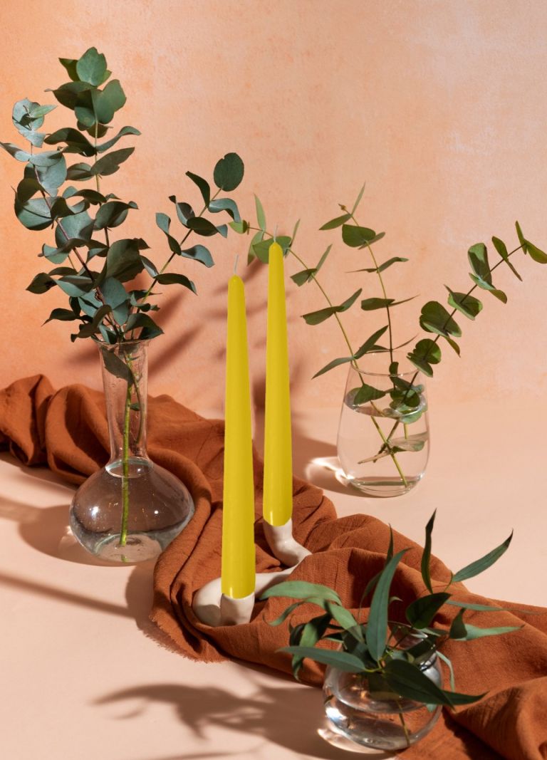 Candele coniche Ø 2,2 cm h. 21 cm 50 pezzi - Giallo