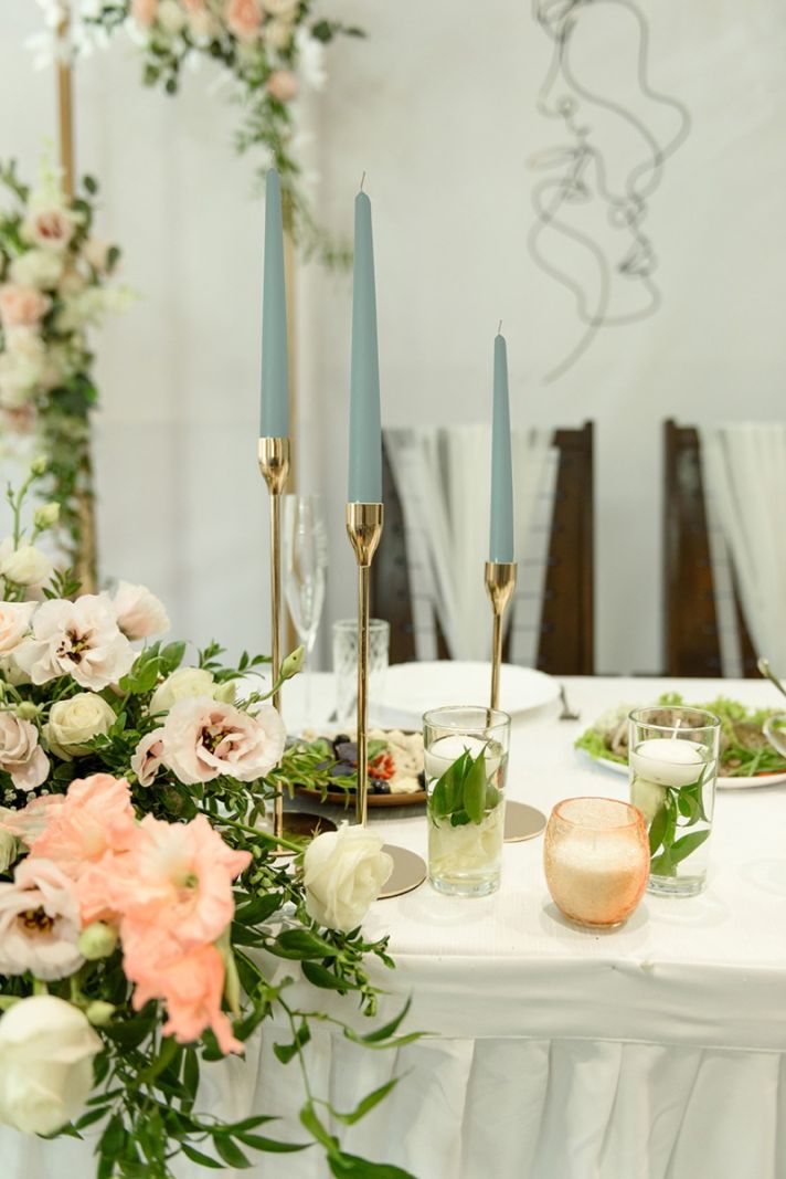 Candele coniche Ø 2,2 cm h. 25 cm 2 pezzi - Grigio Verde