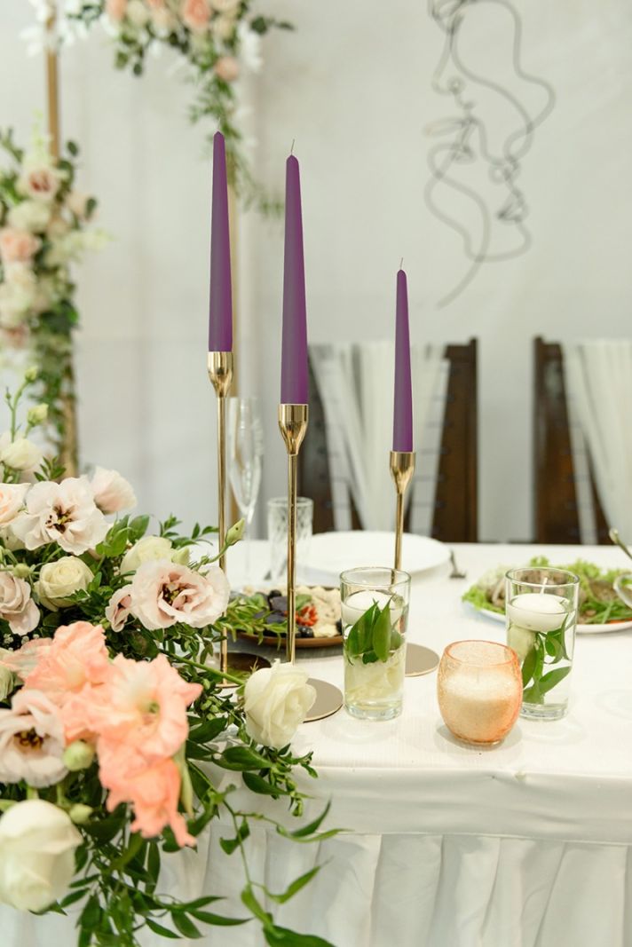 Candele coniche Ø 2,2 cm h. 25 cm 10 pezzi -Prugna