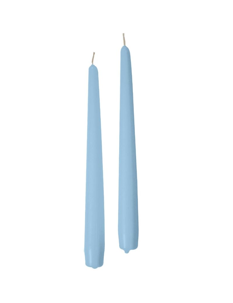 Candele coniche Ø 2,2 cm h. 30 cm 12 pezzi - Dusty Blue