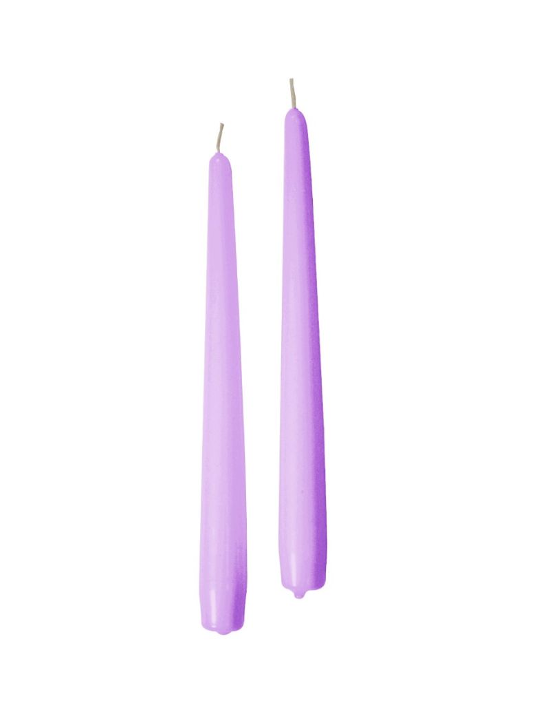Candele coniche Ø 2,2 cm h. 25 cm 2 pezzi - Viola Polvere