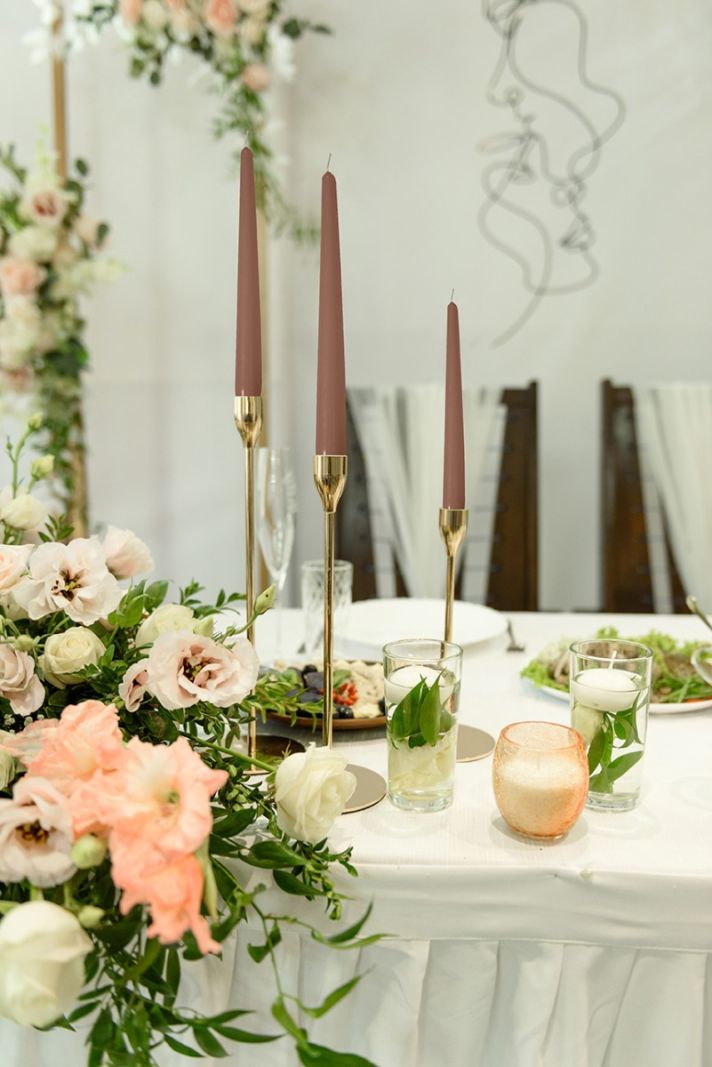 Candele coniche Ø 2,2 cm h. 25 cm 2 pezzi - Mocha Mousse