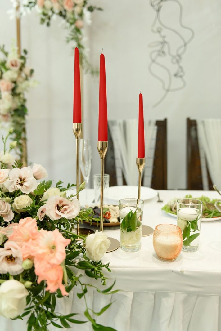 Candele coniche Ø 2,2 cm h. 30 cm 12 pezzi - Indian Red