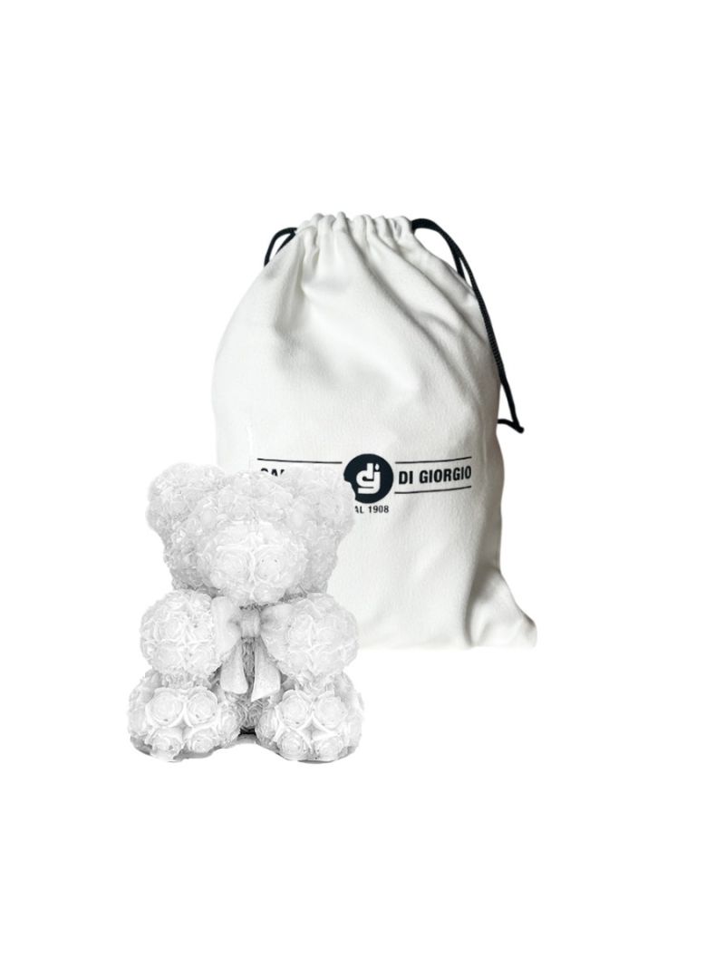 Candela Orsetto - Bianco - H10 cm x 8cm 