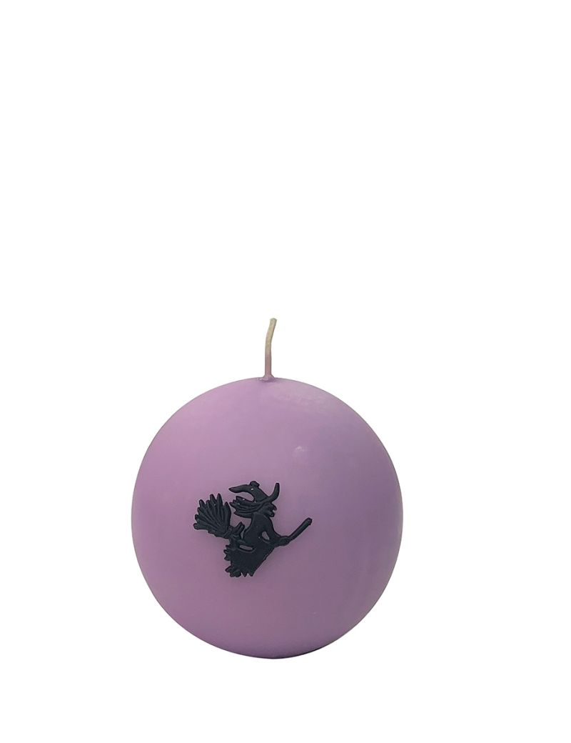 Sfera con Strega in cera  Ø 10 cm  -  Viola