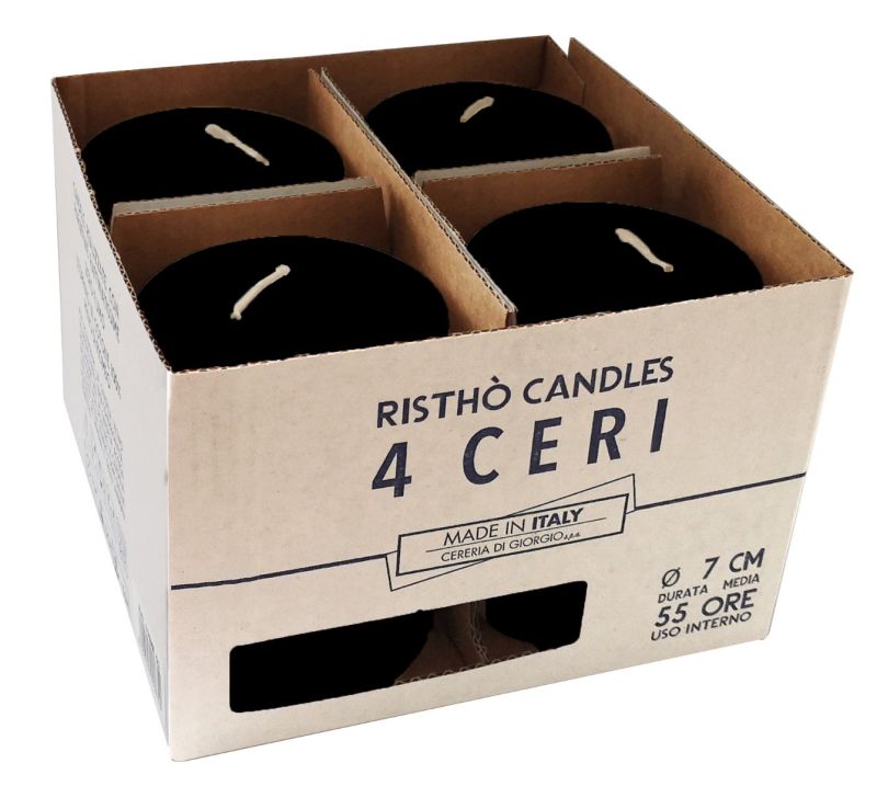 Ceri Ø 7 cm h. 10 cm 4 pezzi - Nero