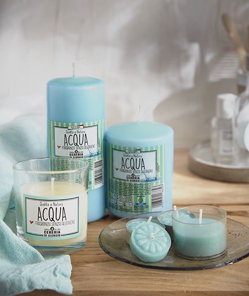Candele profumate Acqua in bicchierino - 6 pezzi - Senza allergeni