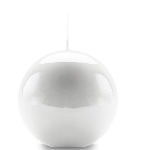 Candela sfera Laccata  Ø 10 cm 1 pezzo - Bianco