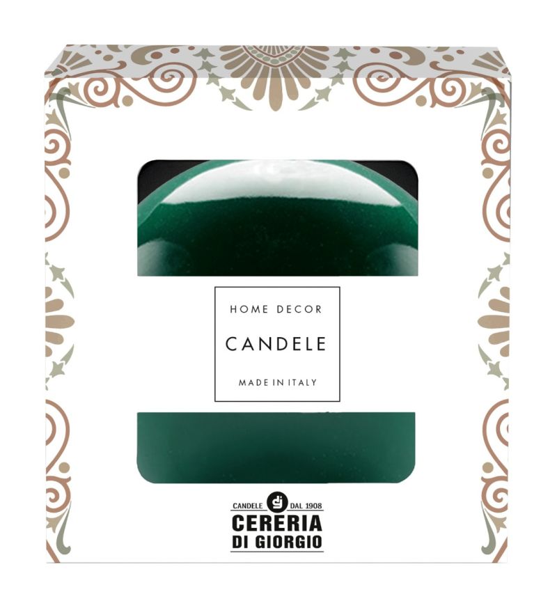 Candela sfera Laccata  Ø 10 cm 1 pezzo - Verde Scuro 