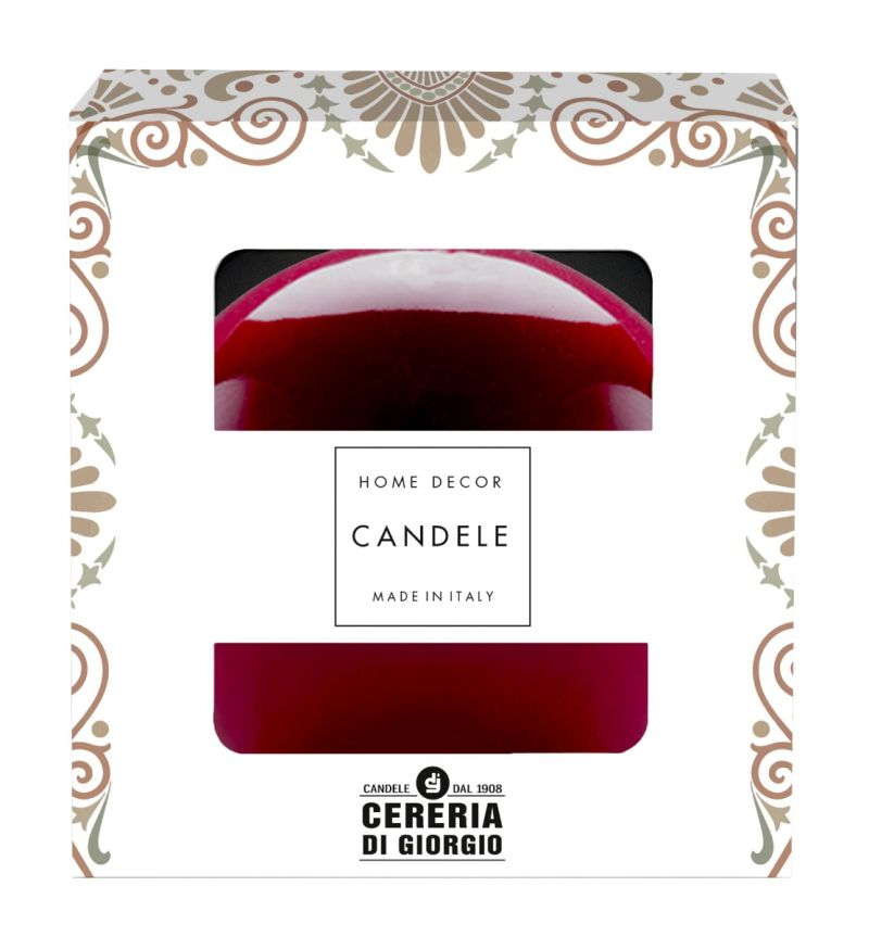 Candela sfera Laccata  Ø 10 cm -  1 pezzo - Bordeaux -  Home Decor 