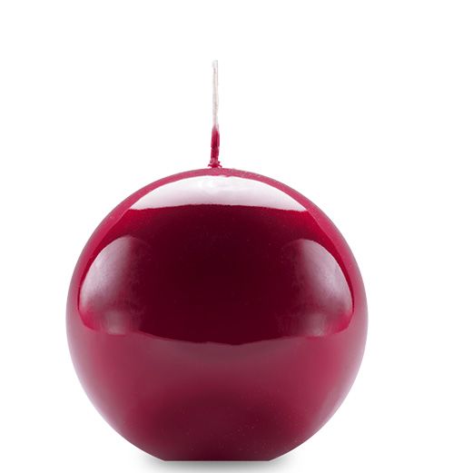Candela sfera Laccata  Ø 10 cm -  1 pezzo - Bordeaux -  Home Decor 