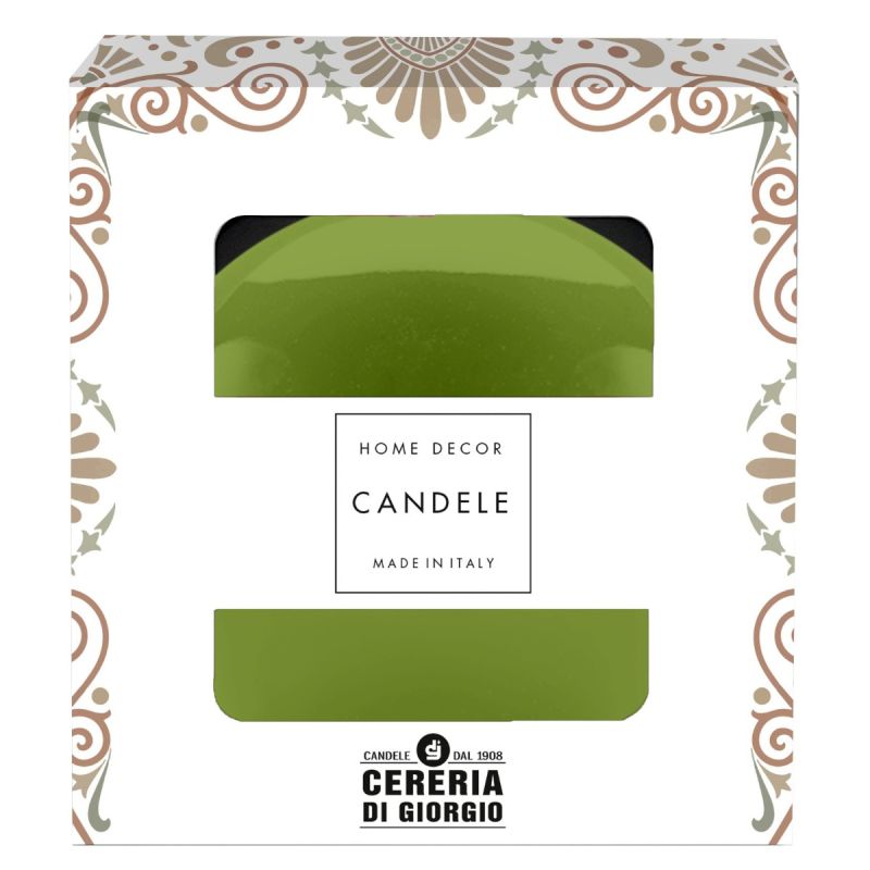 Candela sfera Laccata  Ø 10 cm -  1 pezzo - Verde Oliva-  Home Decor 