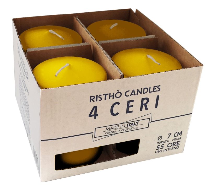 Ceri Ø 7 cm h. 10 cm 4 pezzi - Senape