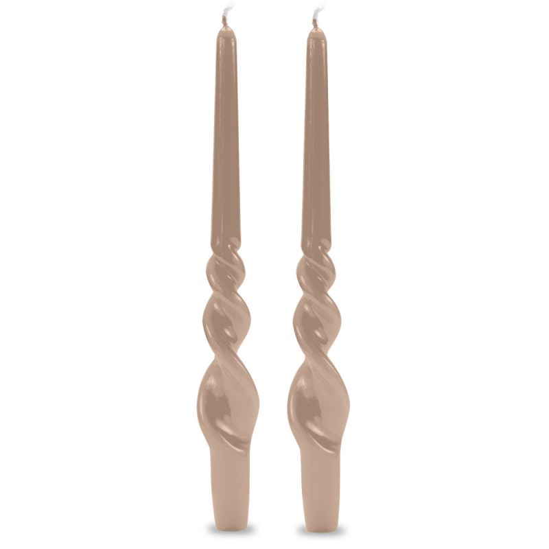 Set 2 candele voluta laccate h 30 cm - Mocha Mousse