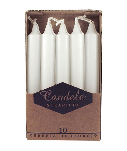 Candele steariche h. 15 cm 10 pezzi