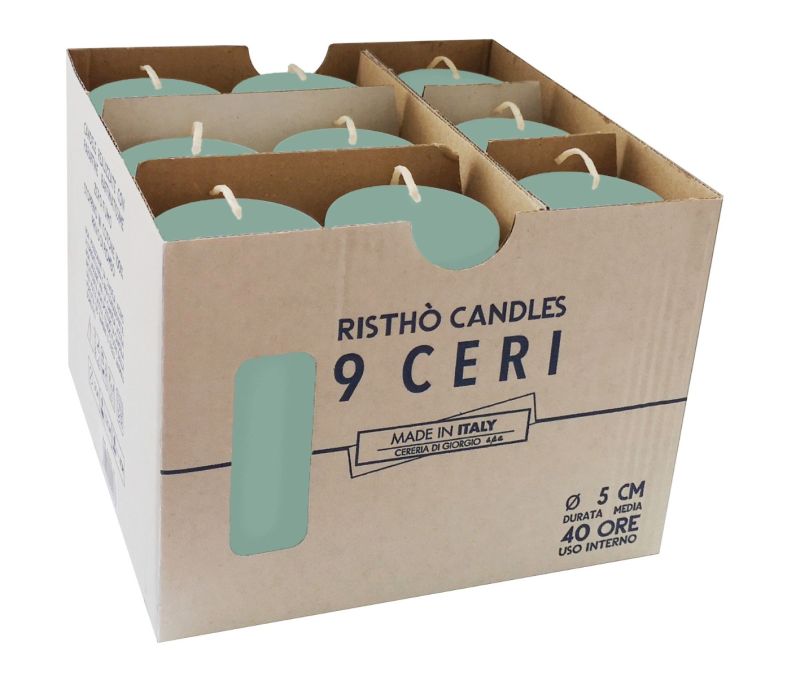 Ceri Ø 5 cm h. 12 cm 9 pezzi - Grigio Verde