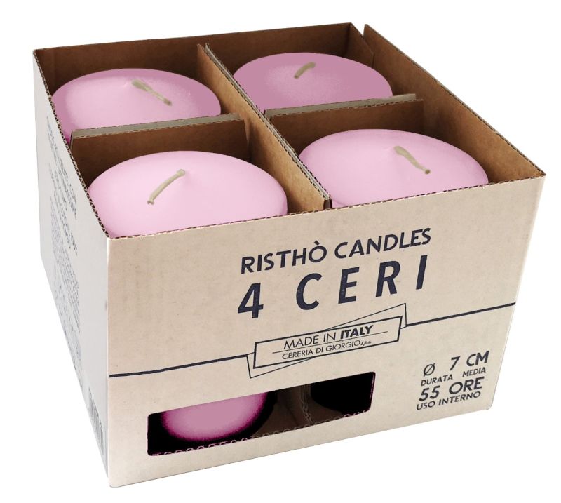 Ceri Ø 7 cm h. 10 cm 4 pezzi -Rosa Polvere