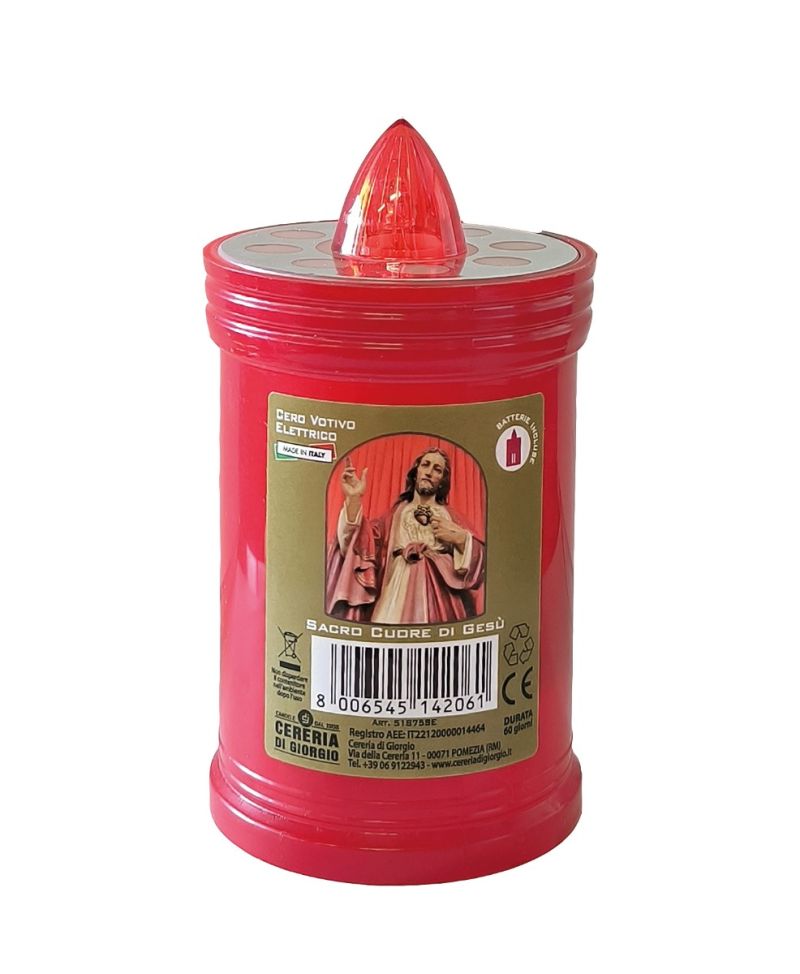 Luxì Santissimo Gesù - Cero votivo elettrico h. 11 cm